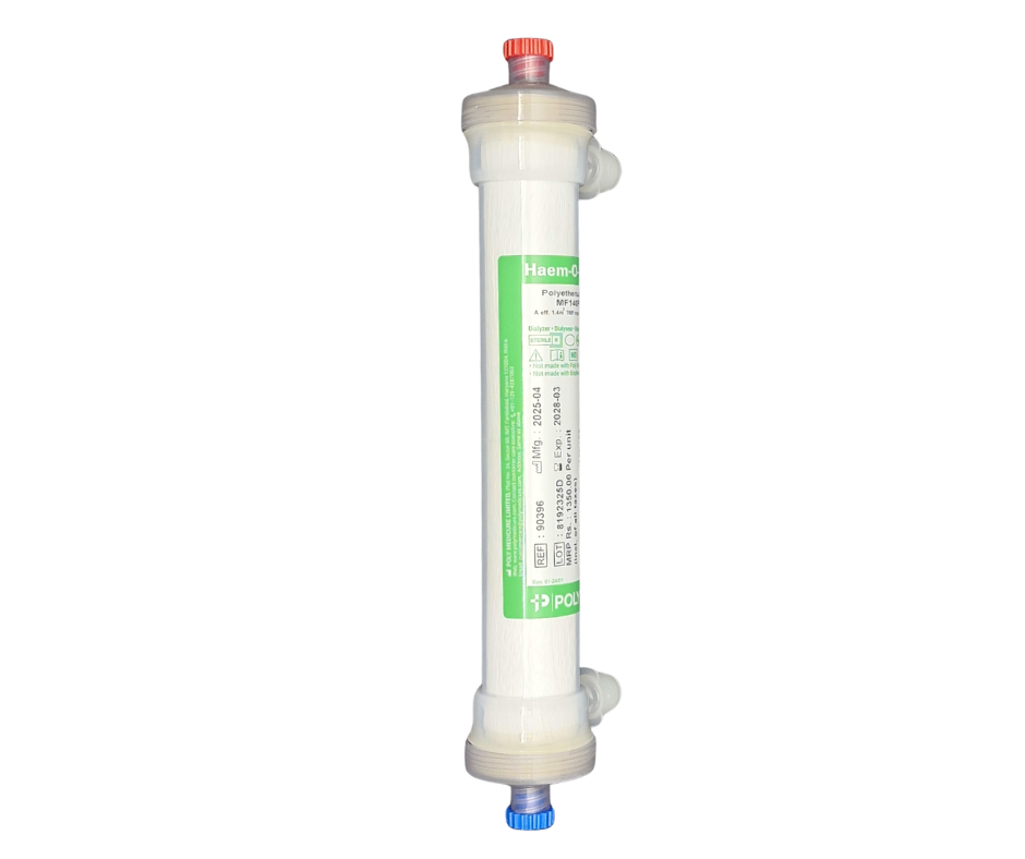 Polymed Dialyzer – High-Performance Polyethersulfone Dialyzer for Adult Hemodialysis, supplied by Jadabi Drug Distributors Guwahati